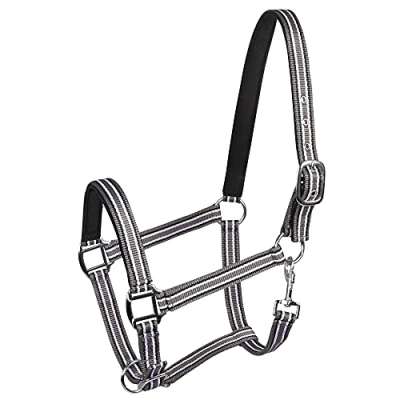 Afbeelding van PFIFF kunststof halter, gevoerd, grijs paars zwarte pony