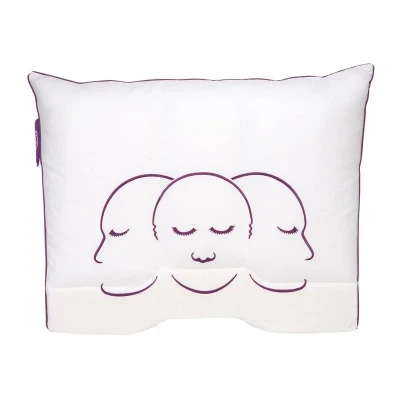 Afbeelding van Silvana Support Paars synthetisch medium zacht hoofdkussen 50x70 cm Wit
