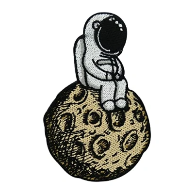 Afbeelding van Finally Home Man on the Moon Astronaut patch om op te strijken, ruimtemaanpatches, Alien strijkpatches, Ufo patches, Nasa patches voor jeansjassen