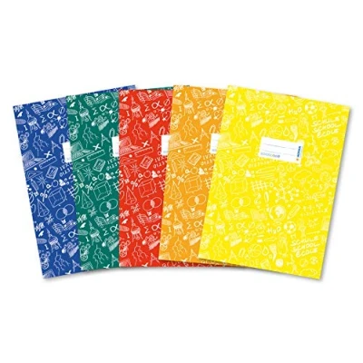 Afbeelding van HERMA 20211 Schoolydoo A4 assortiment, 5 stuks, schrifthoezen met etiketten van duurzaam en afwasbaar polypropyleenfolie, set gekleurd