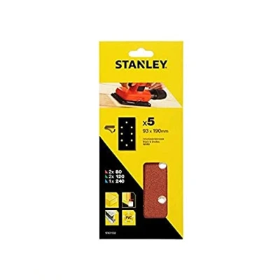 Afbeelding van Stanley Schuurstroken Vlakschuurmachine Sta31532 xj 93x190mm Assorti 5 Stuks
