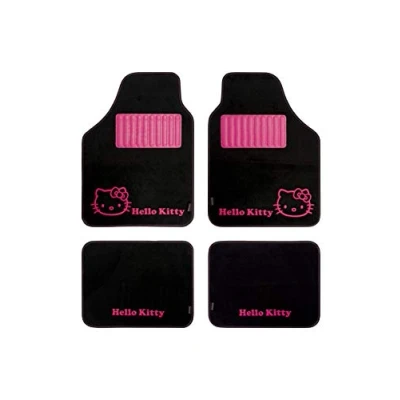 Afbeelding van HELLO KITTY KIT3013 vloermatten zwart kleur, set van 4,