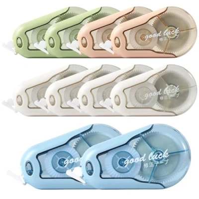 Afbeelding van Blendura Correctortape, 20 m x 5 mm, 10 stuks, correctiemuizen, wit, correctiemuis, met beschermkap, muis, voor school, schoolbenodigdheden, kantoor