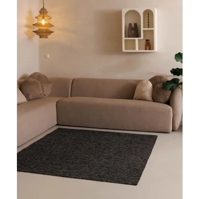 Afbeelding van Vierkant Vloerkleed Lush Antraciet 100x100 Cm
