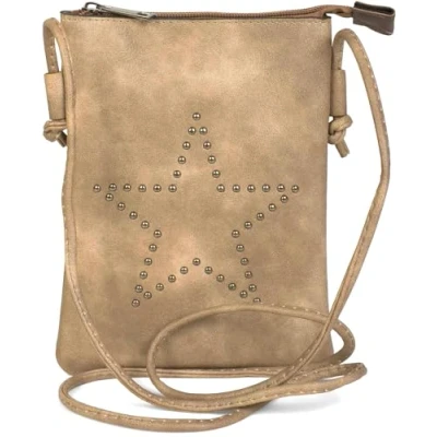 Afbeelding van styleBREAKER Mini tas schoudertas met studs in stervorm, schoudertas, handtas, tas, dames 02012235, Kleur:Taupe
