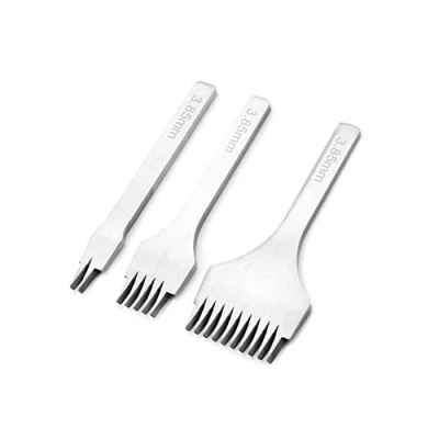 Afbeelding van Lederen Craft Tools, White Steel 2/5/10 Punch Prong Tool Set, Veter Stitching Beitel Set voor Leather Crafts, Hole (3.85mm)