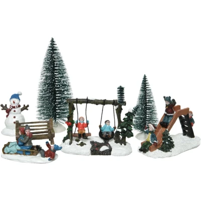 Afbeelding van Kerstdorp accessoires Lumineo (7 stuks, Speeltuin)