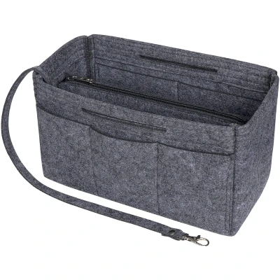 Afbeelding van Soyizom Vilten handtasorganizer, bag in organizer handtas voering, draagtas past de Speedy 25 40 en Neverfull (6 kleuren, 3 maten), Donkergrijs, X Large:35(L)x17(W)x 18(H)CM