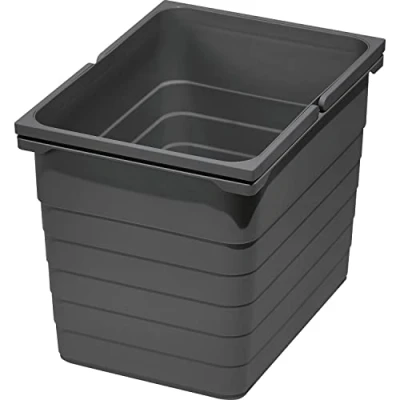 Afbeelding van NINKA afvalemmer 17 liter met beugelgrepen, voor afvalverzamelaar, kunststof donkergrijs