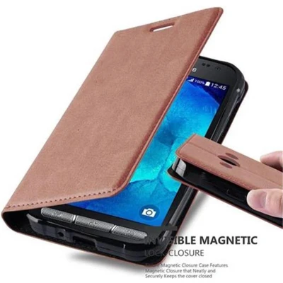 Afbeelding van Cadorabo Hoesje geschikt voor Samsung Galaxy XCover 3 in CAPPUCCINO BRUIN Beschermhoes Case magnetische sluiting Cover