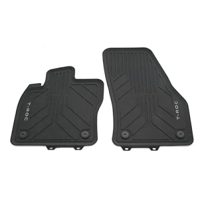 Afbeelding van Volkswagen 2GA06150282V rubberen vloermatten Premium all weather matten 2x voor, zwart, met T Roc opschrift