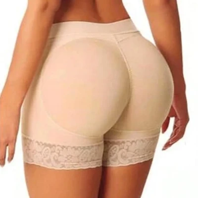 Afbeelding van Hanaoops Vrouwen Butt Lifter Buikcontrole Slipje Hip Enhancer Body Shaper Gewatteerde Kant Naadloze Shorts Shaping Ondergoed Afslanken Broek Onder Jurken, Naakt, M