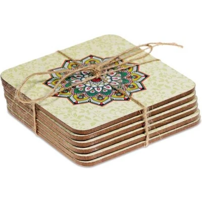 Afbeelding van Tea for One Mandala onderzetters groen (6 stuks)