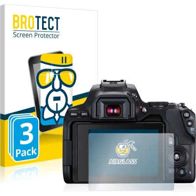 Afbeelding van BROTECT Screenprotector voor Canon EOS 250D Folie Beschermfolie Beschermglas transparant (3 Stuks)