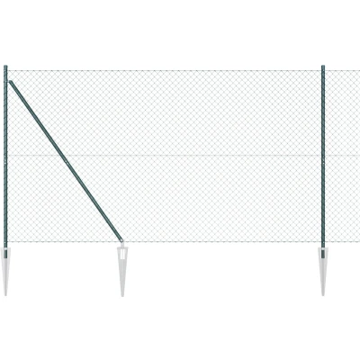 Afbeelding van vidaXL Kettinglink Hek met 13 Spijkerposten 1,6x25 m Gegalvaniseerd Staal
