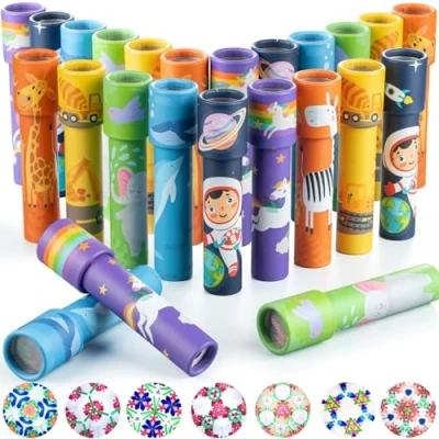 Afbeelding van iKeelo 24 stuks Klassieke Caleidoscoop Retourcadeaus voor Kinderverjaardag, Retro Educatief Caleidoscoopspeelgoed, Feestartikelen, Geschenkzakvuller en Schoolcarnavalprijs