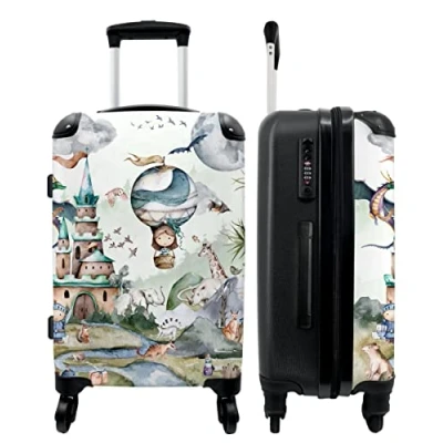 Afbeelding van NoBoringSuitcases.com Grote koffer Kinderkoffer geschikt voor jongens en meisjes Reiskoffer met 4 wielen Trolley op wieltjes 60 liter Bagage rolkoffer groot kinderen Ruimbagage valies 20kg Suitcase medium Reisbagage &amp; reisaccessoires