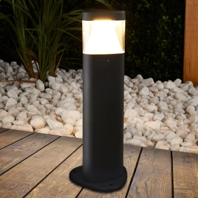 Afbeelding van Lucande LED buitenlamp 1licht aluminium, polycarbonaat H: 30 cm antraciet, transparant Inclusief lichtbron