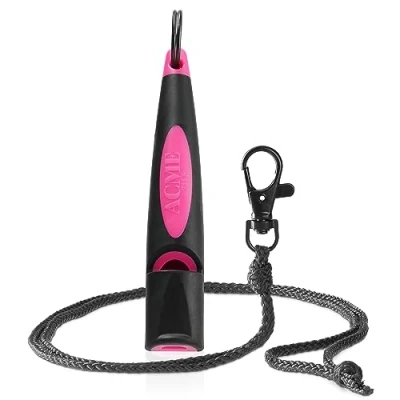Afbeelding van ACME Hondenfluitje nr. 210,5 (update 2023) met gratis fluitband in mat zwart Alpha Ideaal voor terugroeping Groot bereik Frequentiestandaardiseerd (Black/DG Pink)