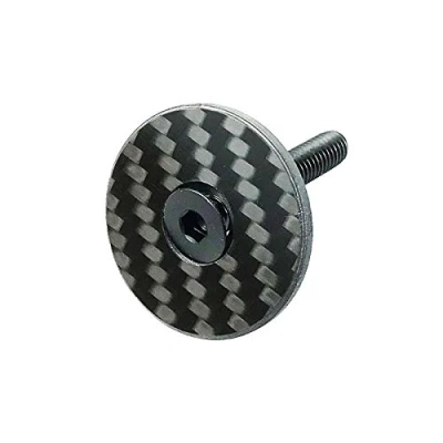 Afbeelding van Top A Head Carbon Stuurpen Stuurset Dop 1 1/8 inch met titanium schroef 3k (Glossy)