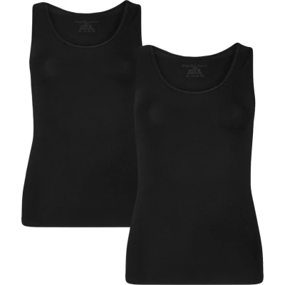 Afbeelding van Comfortabel &amp; Zijdezacht Bamboo Basics Anna Bamboe Singlet (Multipack 2 stuks) Dames Zwart XXL