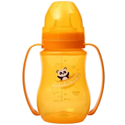 Afbeelding van Weebaby Galaxy Oranje 250ml Brede Fles met Handvatten MW050754