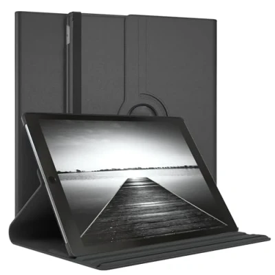 Afbeelding van EAZY case Tablethoes voor iPad Pro 12,9&quot; (2017) Beschermhoes 12,9 inch Smart Cover Roteerbare hoes Tri fold Flip 360 draaibaar met standaardfunctie Hoesje Kunstleer Zwart