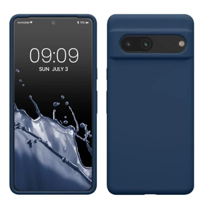 Afbeelding van kwmobile telefoonhoesje geschikt voor Google Pixel 7 Hoesje met siliconen coating Smartphone case in marineblauw