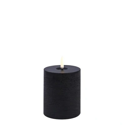 Afbeelding van Uyuni LED Rustieke Kaars Melted, Forest black Rustic 7,8x10cm