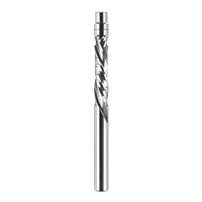 Afbeelding van SpeTool Afschuiningsfrees 6 mm Schacht Kopieerfrees voor Bovenfrees Op &amp; Neer Compressie Hardmetalen Spiraalfrees Snijbreedte 28 Spiraalgroef met dubbel kogellager Onderzijde Houtbewerking