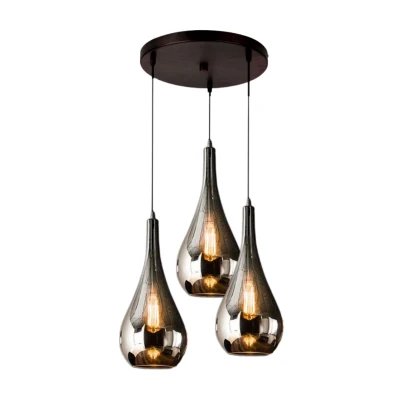 Afbeelding van Hanglamp Druppelvormig Smoke glas 3 lichts