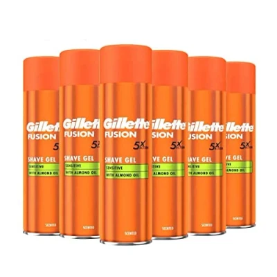Afbeelding van 6x Gillette Scheergel Fusion 5 Ultra Sensitive met amandelolie 200ml