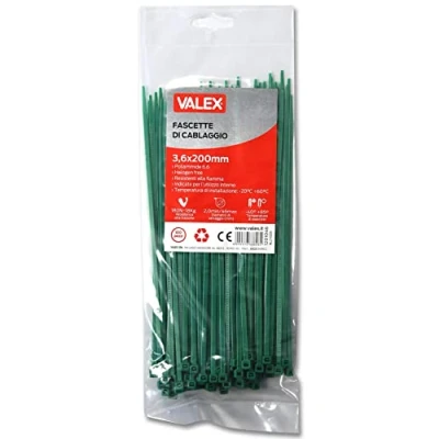 Afbeelding van Valex Groene kabelbinders / Tie wraps 3,6x250mm 100 stuks 1201050