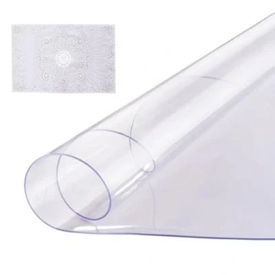 Afbeelding van VEVOR Transparant tafelkleed, rond, 121,9 cm, pvc, transparant, dikte 2 mm, waterdicht, kort, tafelbescherming, gemakkelijk schoon te maken, voor eettafel, keuken, restaurant