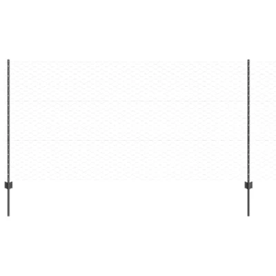 Afbeelding van vidaXL fence Posts 10 stuks U Channel Grijs 120 cm Staal, Hexagon 1.2x10 m Staal