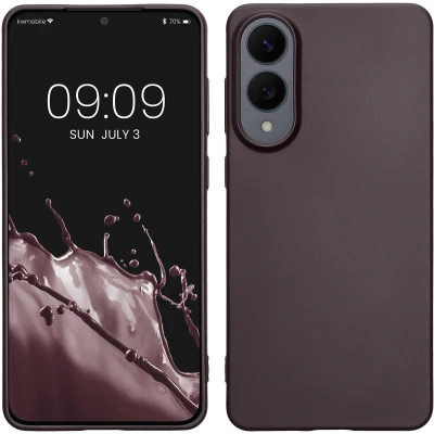 Afbeelding van kwmobile telefoonhoesje geschikt voor Samsung Galaxy S25 Edge Hoesje smartphone Back cover in metallic braam