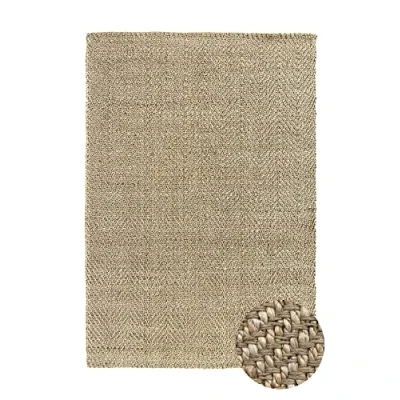 Afbeelding van HAMID Vloerkleed Jute Natuurlijk Kleur, Alcazar Tapijt 100% Natuurlijke Jutevezel, Zacht en Gemiddelde Weerstand, Handgeweven, Woonkamer, Slaapkamer, Hal (290x200cm)