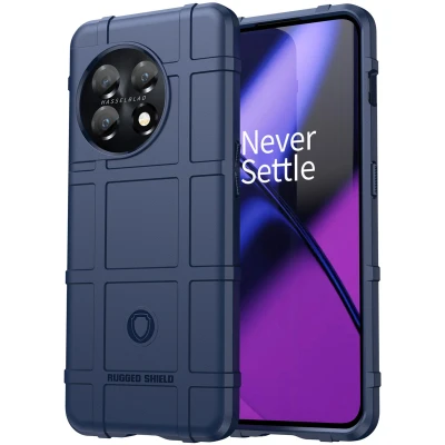 Afbeelding van OnePlus 11 Hoesje Siliconen en TPU (zacht) iMoshion Softcase/Backcover Donkerblauw Telefoonhoesje Shockproof/Valbescherming
