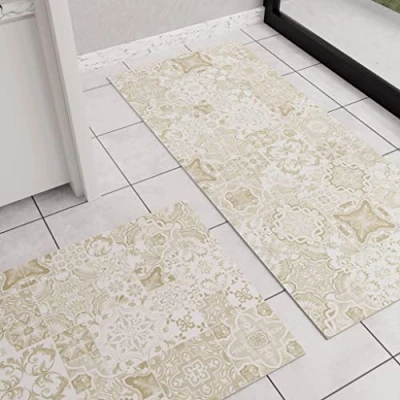 Afbeelding van PETTI Artigiani Italiani Tapijt voor keuken, antislip, wasbaar, loper tapijt, keukenloper, loper, 52 x 180 cm, Vietri Taupe, 100% Made in Italy