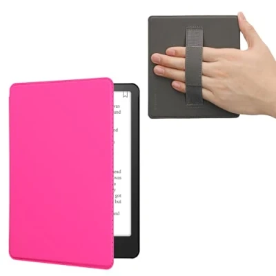 Afbeelding van kwmobile case compatibel met Amazon Kindle Paperwhite 11. Generation 2021 hoes E reader cover van kunstleer In neon roze