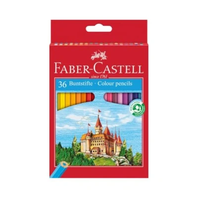 Afbeelding van Faber Castell 120136 kleurpotloden &quot;Castle&quot;, 36 pennen in etui en 1 puntenslijper