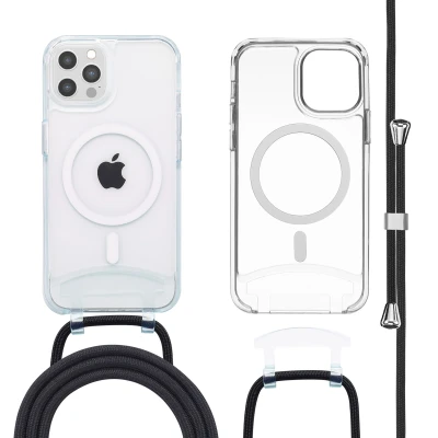 Afbeelding van imoshion Hoesje Geschikt voor iPhone 13 Pro Max / 12 met koord MagSafe Backcover afneembaar Transparant