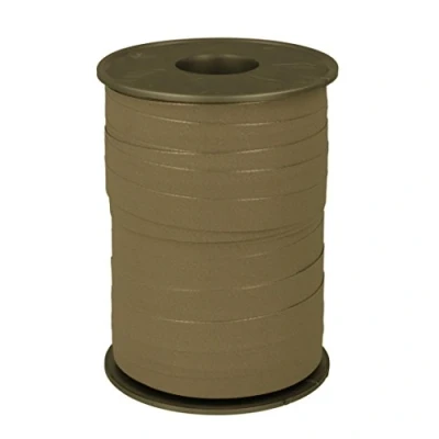 Afbeelding van C.E. Pattberg Cadeaulint, mat grijs, 200 m lint in paperlook voor het inpakken van geschenken, 10 mm breedte, mooie bloemen en babyshowerdecoraties, pastelkleurige ballonlinten elke