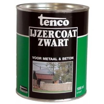 Afbeelding van Tenco IJzercoat Zwart 1 liter Buiten onderhoud