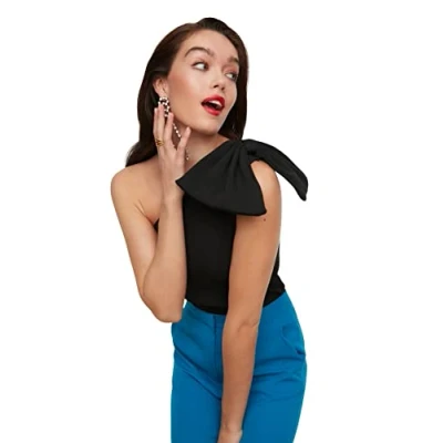 Afbeelding van Trendyol Roze Enkel Mouw Strik Detail Gebreide Blouse Tprss22Bz0166