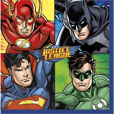 Afbeelding van Superhelden Justice League Servetten 33x33cm 16 stuks