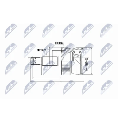 Afbeelding van Homokineet reparatie set, aandrijfas NTY NPZ CH 008