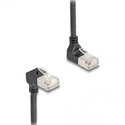 Afbeelding van Delock RJ45 Netzwerkkabel Cat.6A S/FTP Slim 90 oben / unten gewinkelt