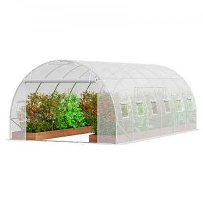 Afbeelding van VEVOR kas tunnelkas koudframe tomatenhuis PE 590x295x198cm wit