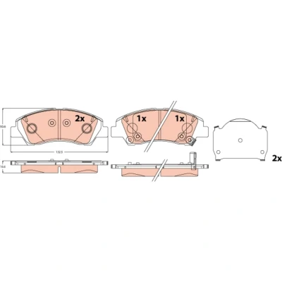 Afbeelding van TRW GDB2563 Remblokkenset Met akoestische slijtagewaarschuwing toebehoren HYUNDAI: i10 III Hatchback (AC3, AI3) 1.2 MPi, 1.0 MPi 2019